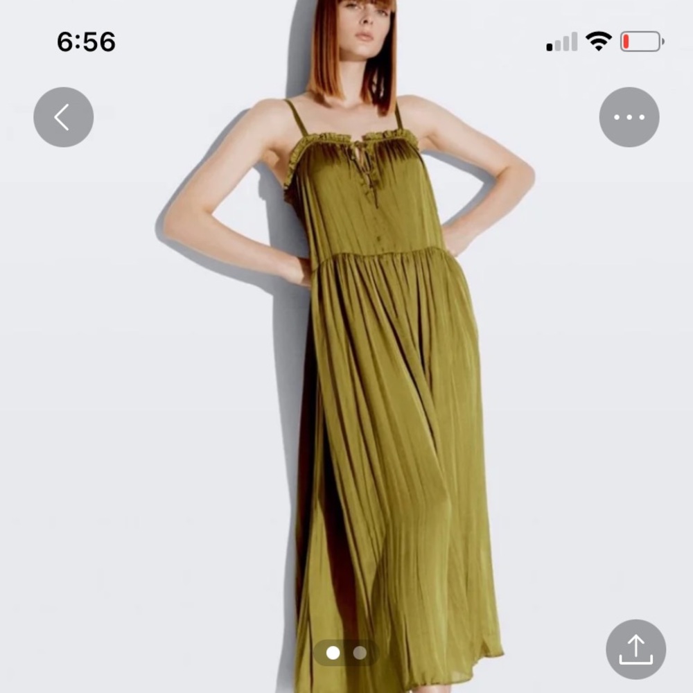 Zara collection  satin trendy dress elegant sexy musk color,, very soft, chic